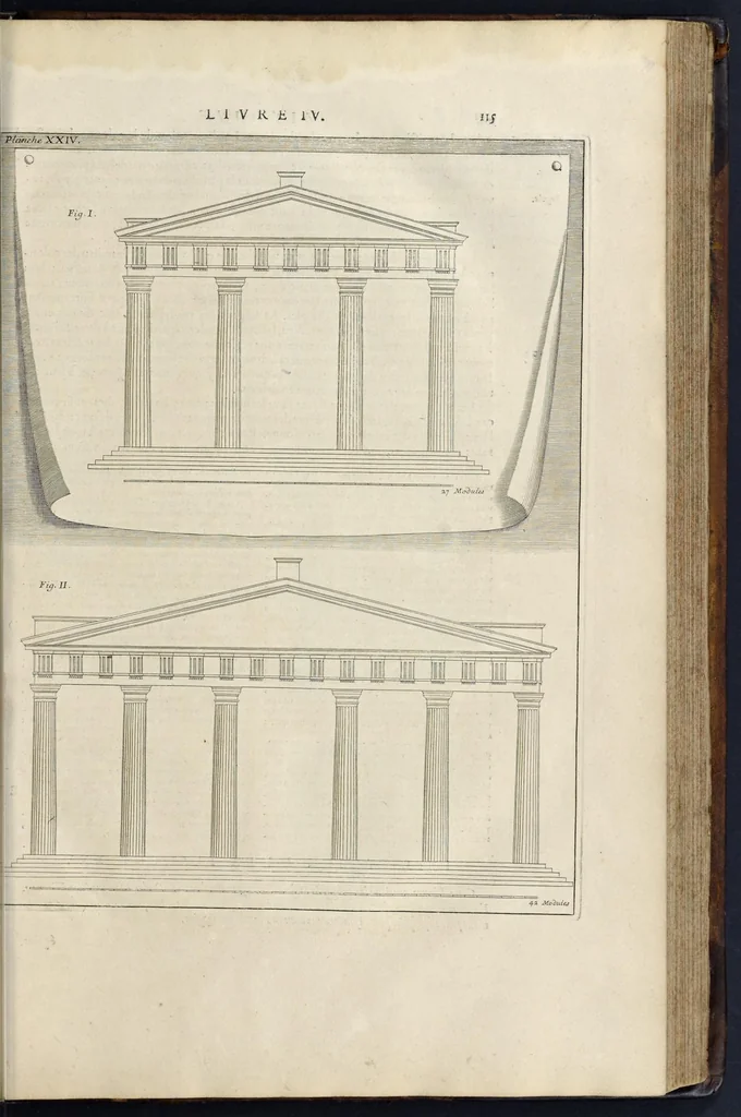 An illustration from Les dix livres d'architecture de Vitruve : corrigez et traduits nouvellement en françois, avec des notes & des figures, 1684, leaf 138