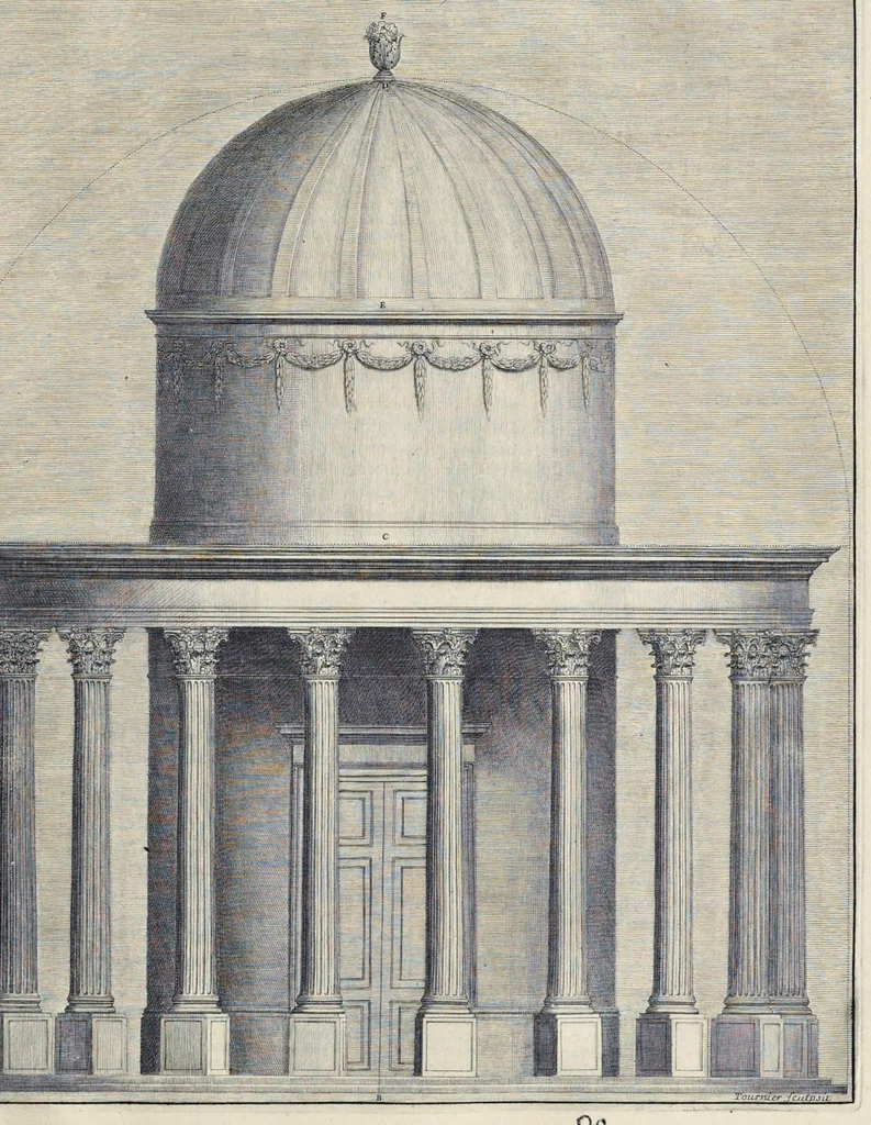 An illustration from Les dix livres d'architecture de Vitruve : corrigez et traduits nouvellement en françois, avec des notes & des figures, 1684, leaf 168
