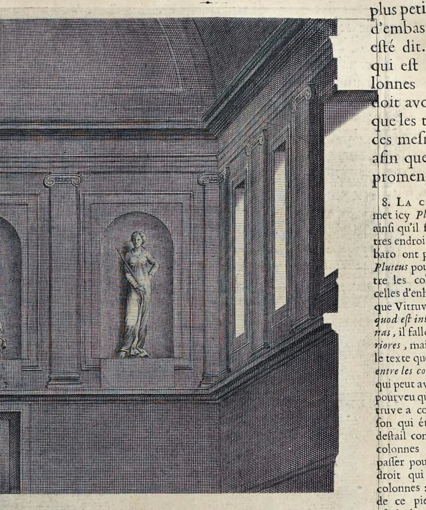 An illustration from Les dix livres d'architecture de Vitruve : corrigez et traduits nouvellement en françois, avec des notes & des figures, 1684, leaf 174