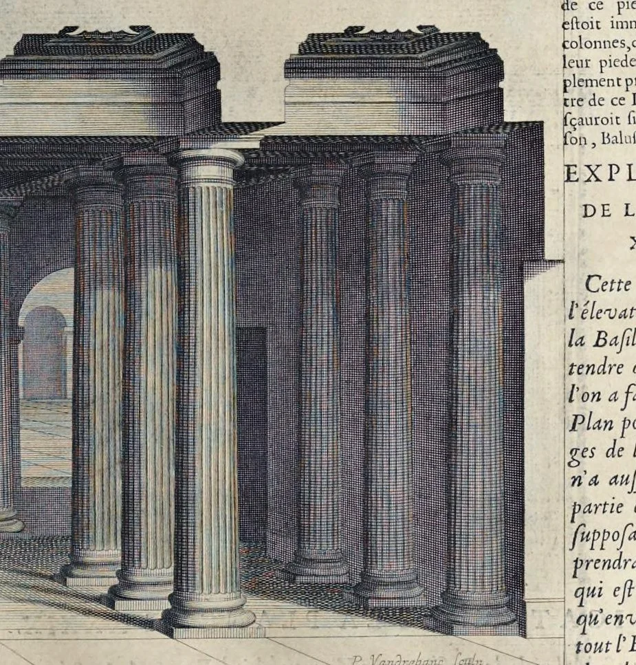 An illustration from Les dix livres d'architecture de Vitruve : corrigez et traduits nouvellement en françois, avec des notes & des figures, 1684, leaf 174