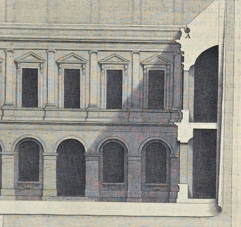 An illustration from Les dix livres d'architecture de Vitruve : corrigez et traduits nouvellement en françois, avec des notes & des figures, 1684, leaf 234