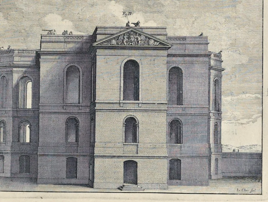 An illustration from Les dix livres d'architecture de Vitruve : corrigez et traduits nouvellement en françois, avec des notes & des figures, 1684, leaf 38