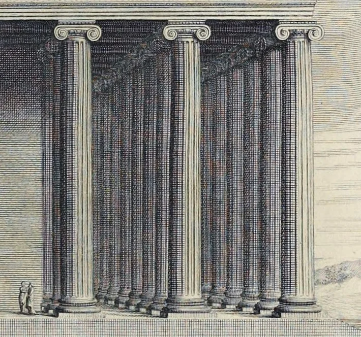 An illustration from Les dix livres d'architecture de Vitruve : corrigez et traduits nouvellement en françois, avec des notes & des figures, 1684, leaf 94