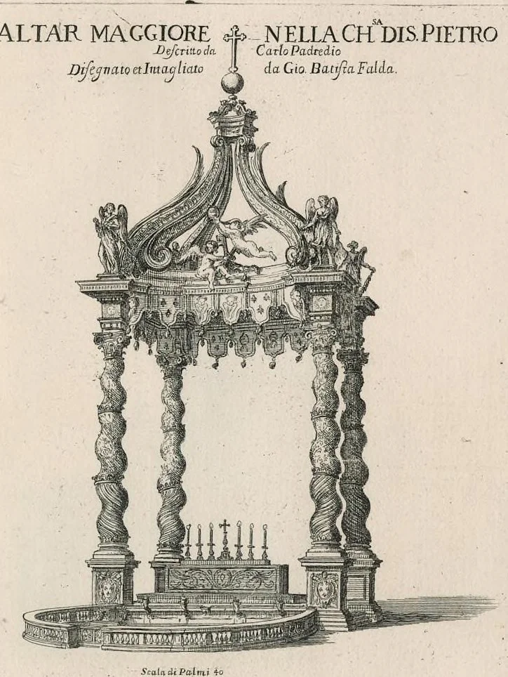 An illustration from Insignium Romae templorum prospectus exteriores interioresque a celebrioribus architectis inventi : nunc tandem suis cum plantis ac mensuris a Io. Iacobo de Rubeis Romano suis typis in lucem editi ad aedem Pacis : cum privilegio Summi Pontificis, anno MDCLXXXIII, 1683, leaf 28
