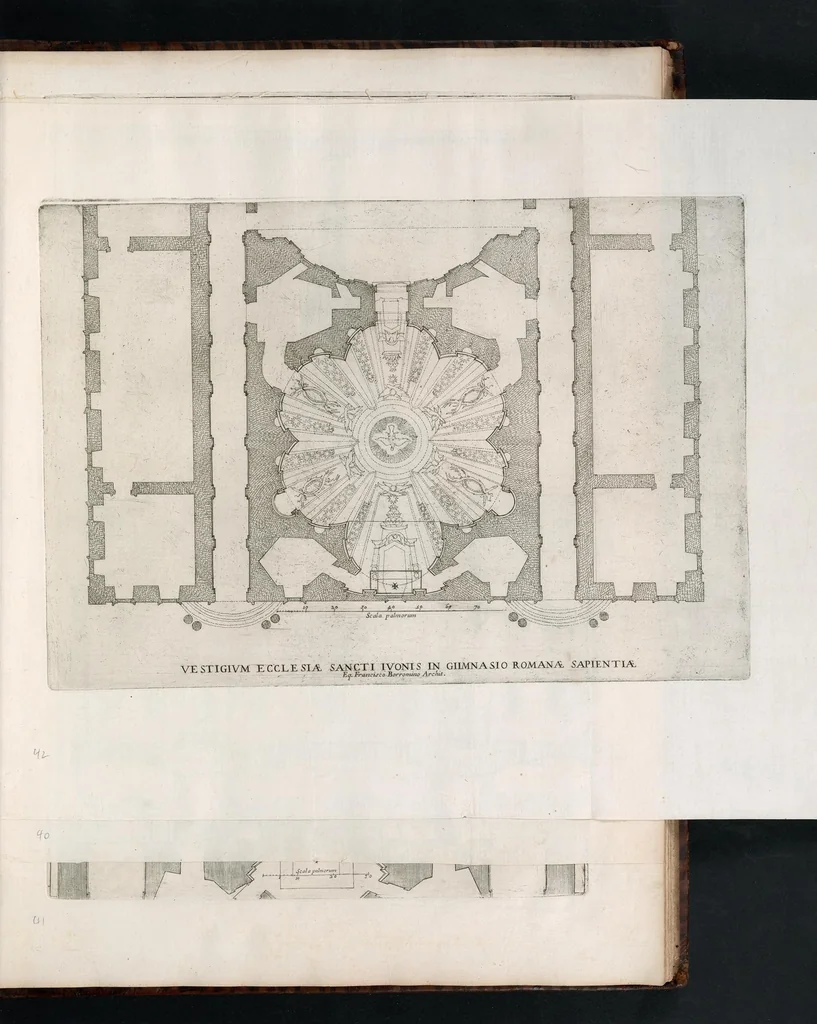 An illustration from Insignium Romae templorum prospectus exteriores interioresque a celebrioribus architectis inventi : nunc tandem suis cum plantis ac mensuris a Io. Iacobo de Rubeis Romano suis typis in lucem editi ad aedem Pacis : cum privilegio Summi Pontificis, anno MDCLXXXIII, 1683, leaf 88