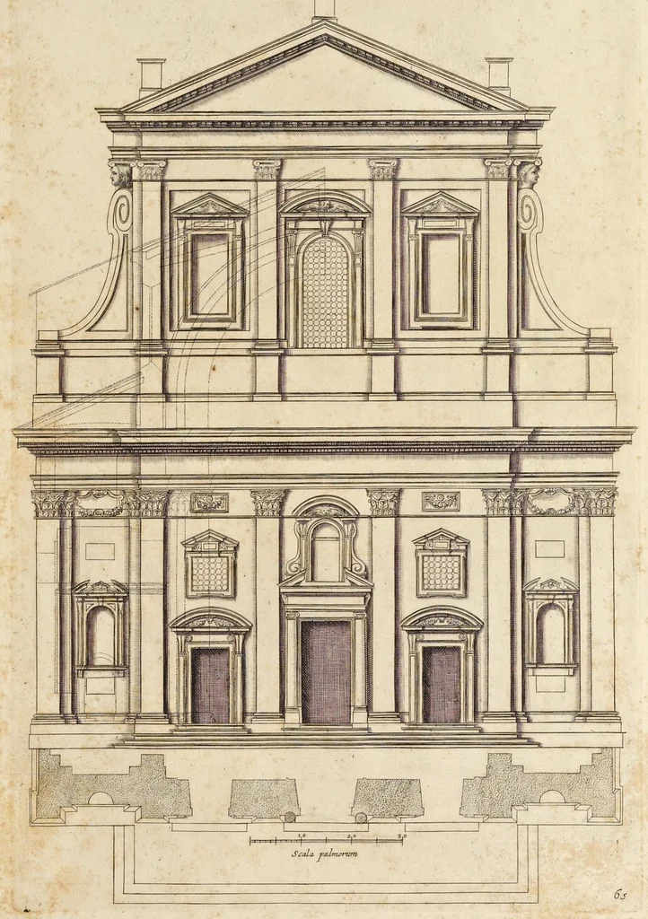 An illustration from Insignium Romae templorum prospectus exteriores interioresque, a celebrioribus architectis inventi : nunc tandem suis cum plantis ac mensuris a Io. Iacobo de Rubeis Romano suis typis in lucem editi ad aedem Pacis : cum privilegio Summi Pontificis, anno MDCLXXXIIII, 1684, leaf 132
