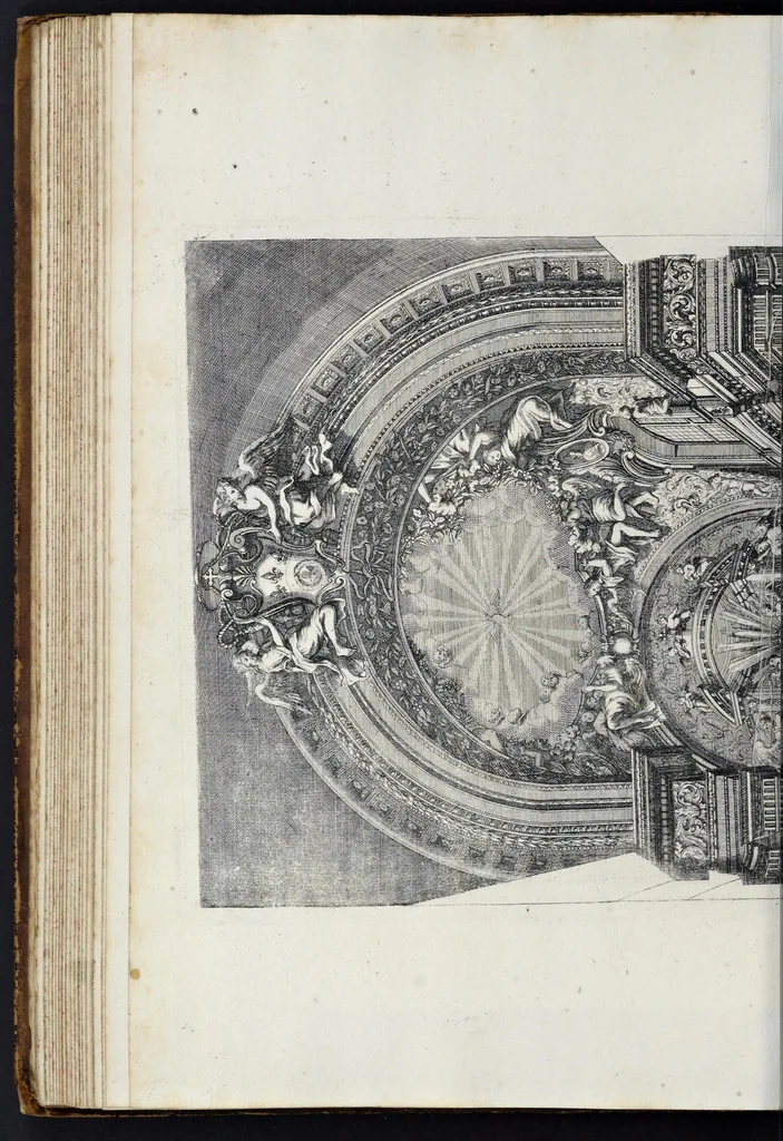 An illustration from Altaria et sacella varia templorum Romae : a celeberrimis quondam architectis structa, quibus sistuntur singulorum orthographia exterior scenographia, ichnographia cum additis ubique mensuris, 1690, leaf 141