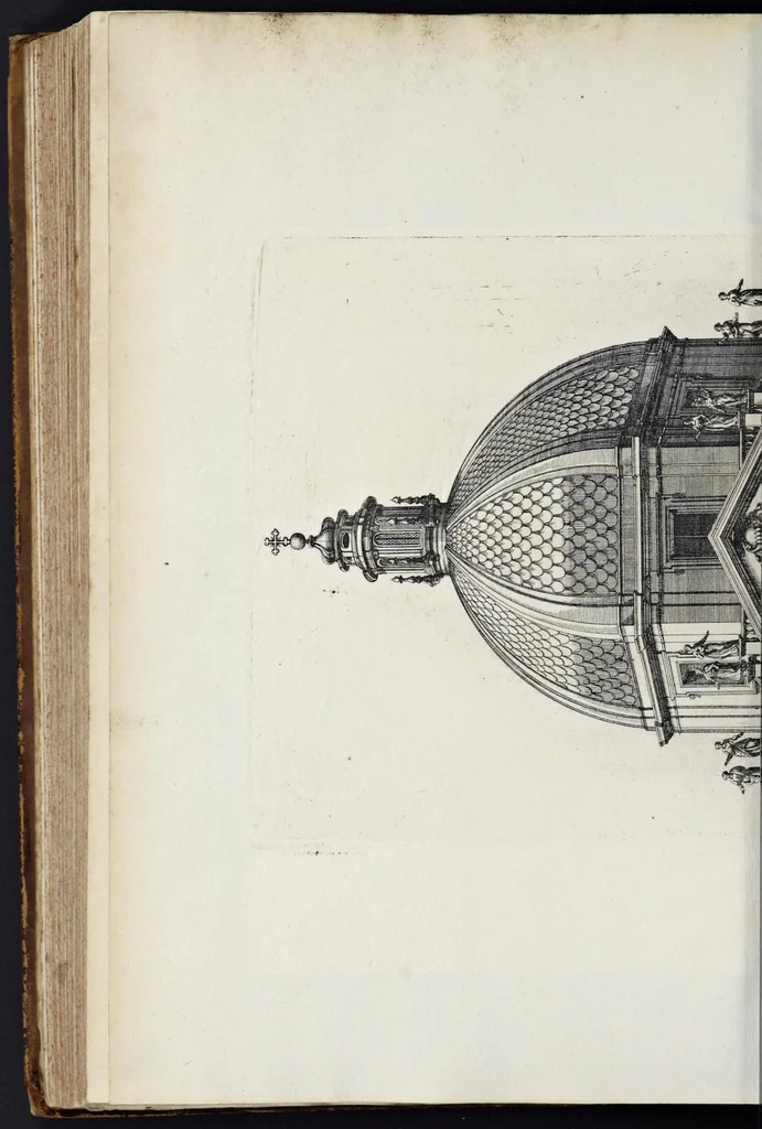 An illustration from Insignium Romae templorum prospectus exteriores et interiores, a celebrioribus architectis inuenti : nunc tandem suis cum plantis ac mensuris septuaginta tribus figuris aeri incisis, in luce[m] editi, 1690, leaf 183