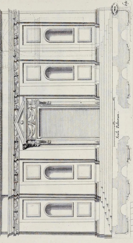 An illustration from Insignium Romae templorum prospectus exteriores et interiores, a celebrioribus architectis inuenti : nunc tandem suis cum plantis ac mensuris septuaginta tribus figuris aeri incisis, in luce[m] editi, 1690, leaf 262