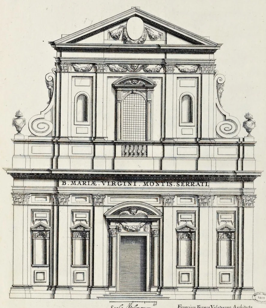 An illustration from Insignium Romae templorum prospectus exteriores et interiores, a celebrioribus architectis inuenti : nunc tandem suis cum plantis ac mensuris septuaginta tribus figuris aeri incisis, in luce[m] editi, 1690, leaf 269