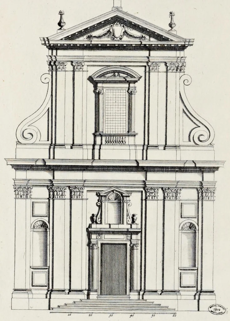 An illustration from Insignium Romae templorum prospectus exteriores et interiores, a celebrioribus architectis inuenti : nunc tandem suis cum plantis ac mensuris septuaginta tribus figuris aeri incisis, in luce[m] editi, 1690, leaf 273