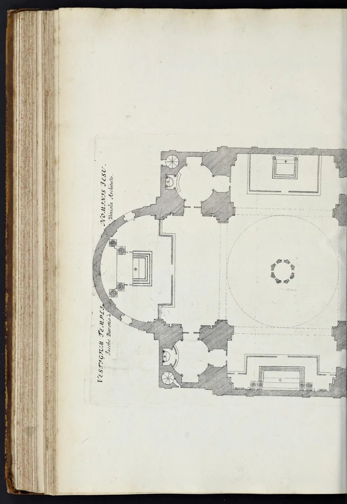 An illustration from Insignium Romae templorum prospectus exteriores et interiores, a celebrioribus architectis inuenti : nunc tandem suis cum plantis ac mensuris septuaginta tribus figuris aeri incisis, in luce[m] editi, 1690, leaf 83