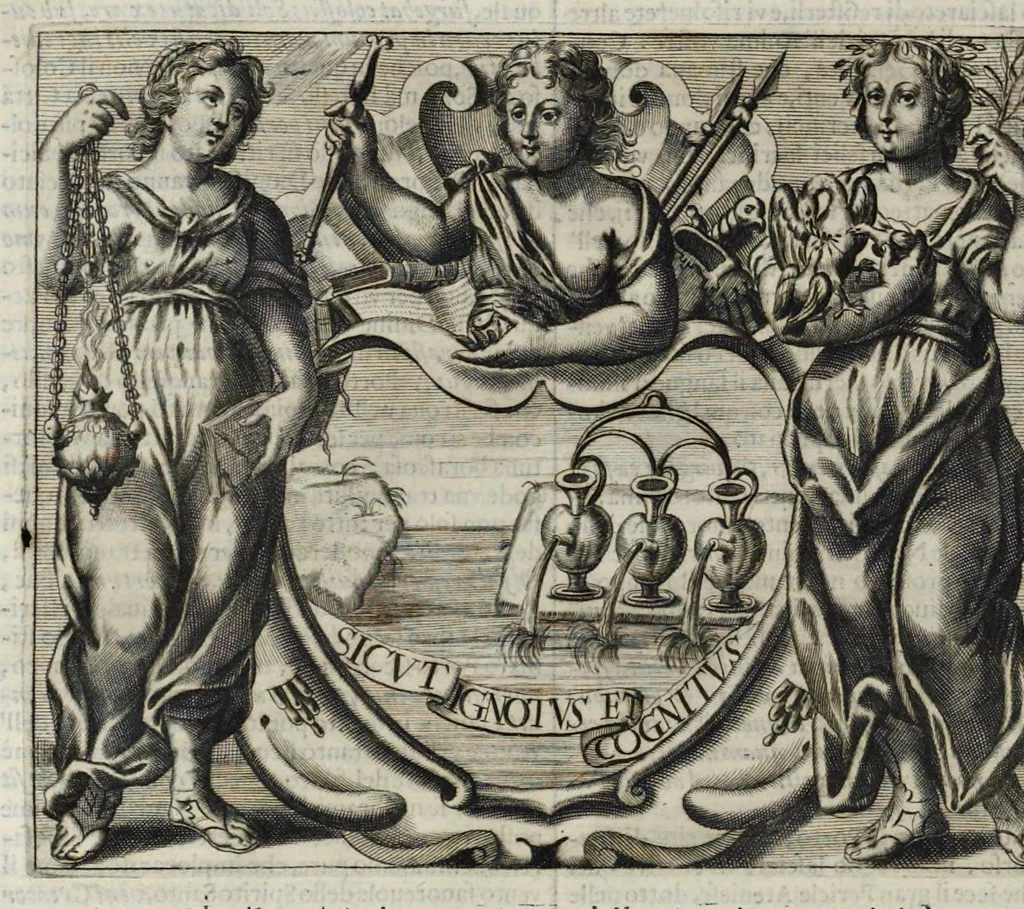 An illustration from Simboli festiui : per le solennità principali di Christo nostro signore, della Beata Vergine Maria, degl'apostoli, e d'altri santi, che frà l'anno da chiesa santa di suo precetto si celebrano, 1698, leaf 175