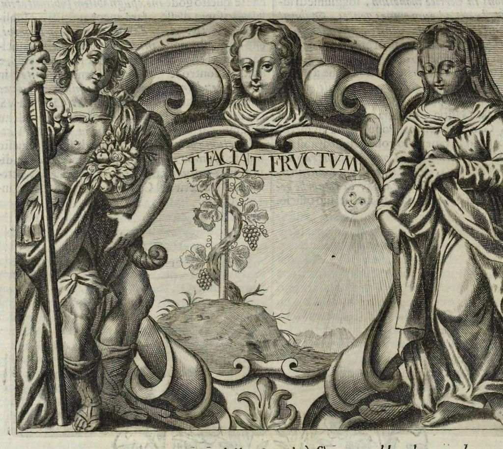 An illustration from Simboli festiui : per le solennità principali di Christo nostro signore, della Beata Vergine Maria, degl'apostoli, e d'altri santi, che frà l'anno da chiesa santa di suo precetto si celebrano, 1698, leaf 271