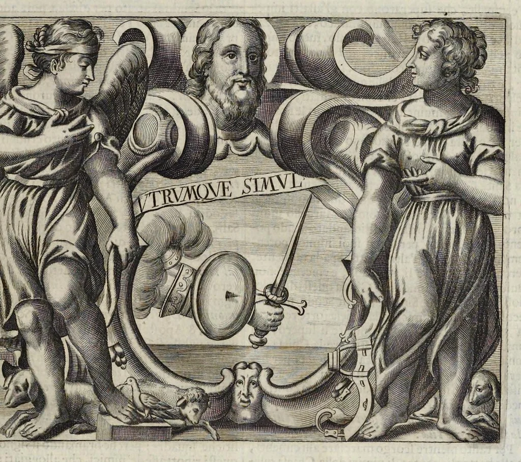 An illustration from Simboli festiui : per le solennità principali di Christo nostro signore, della Beata Vergine Maria, degl'apostoli, e d'altri santi, che frà l'anno da chiesa santa di suo precetto si celebrano, 1698, leaf 364