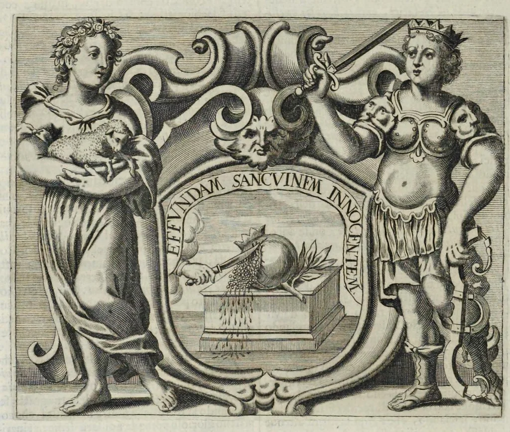 An illustration from Simboli festiui : per le solennità principali di Christo nostro signore, della Beata Vergine Maria, degl'apostoli, e d'altri santi, che frà l'anno da chiesa santa di suo precetto si celebrano, 1698, leaf 479
