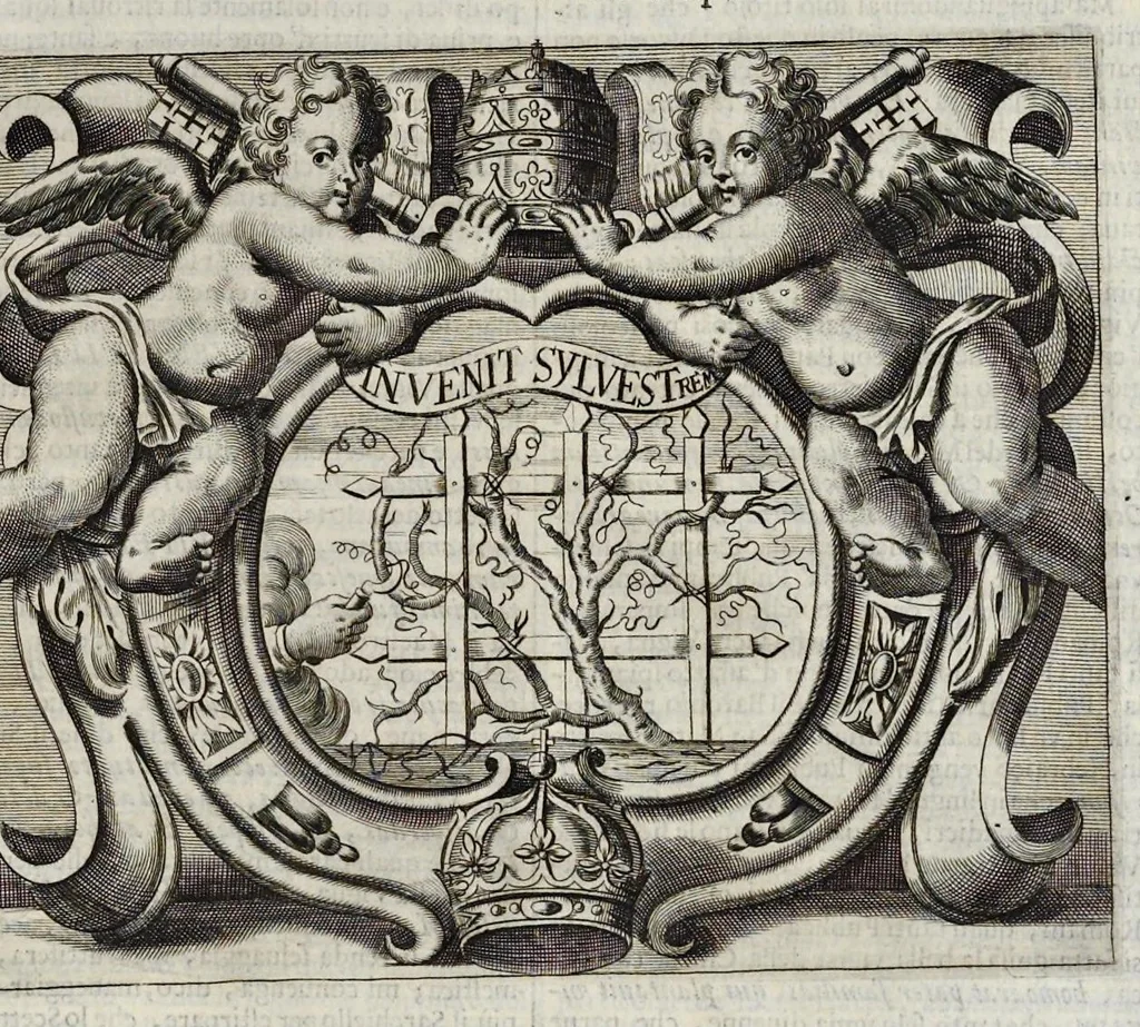 An illustration from Simboli festiui : per le solennità principali di Christo nostro signore, della Beata Vergine Maria, degl'apostoli, e d'altri santi, che frà l'anno da chiesa santa di suo precetto si celebrano, 1698, leaf 490