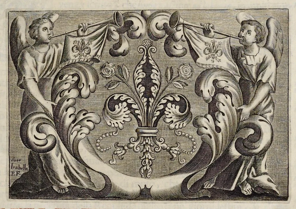 An illustration from Simboli festiui : per le solennità principali di Christo nostro signore, della Beata Vergine Maria, degl'apostoli, e d'altri santi, che frà l'anno da chiesa santa di suo precetto si celebrano, 1698, leaf 8