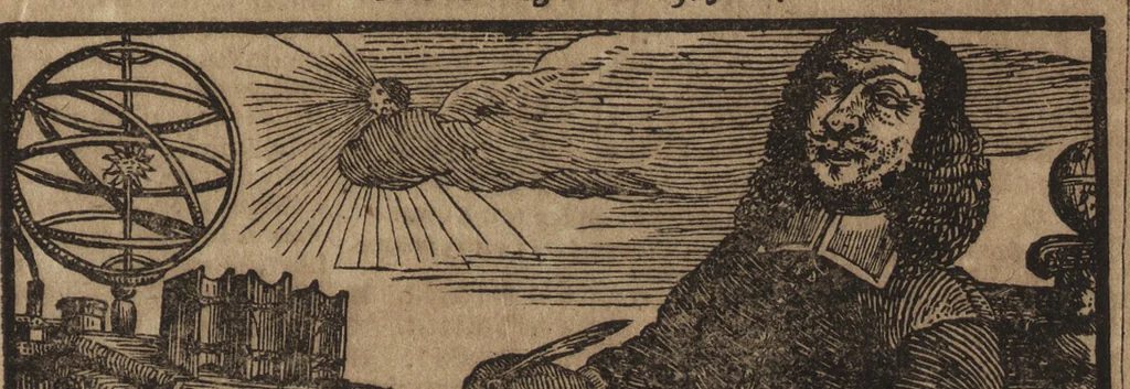 An illustration from Comptoir almanach, op 't jaar onses heeren Jesu Christi M.DC.LXXXX. na de nieuwe en oude-stijl : voorsien met de jaar-marckten, paarde, beeste, en leer-markten : alsmede de vacantien voor den hove van Hollant in 'sGravenhage, Uptrecht, Vrieslant, Amsterdam, &c. : ook op wat uur de post-wagens, treck-schupten en boodens moeten afvaren : noch zijn hier in gesteldt de dagelijckse uuren van des maens op en ondergang, alsmede op wat uur en plaets het met de nieuwe en volle maen hoog en laeg water is, 1690, leaf 4