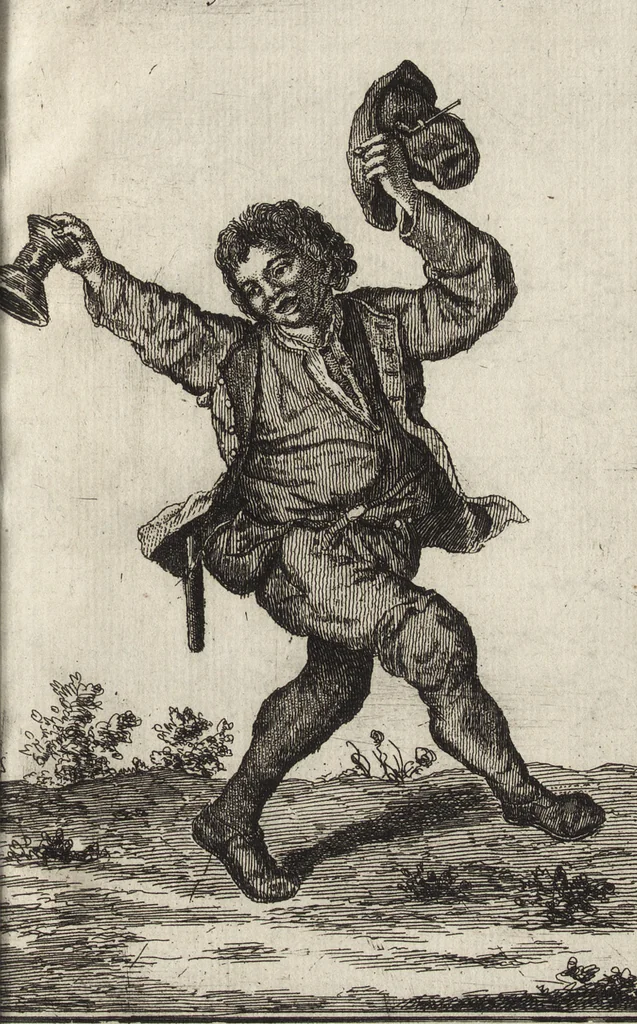 An illustration from Hollandse dorpelingen, enz. = Paisans d'Hollande &c, 1713, leaf 18