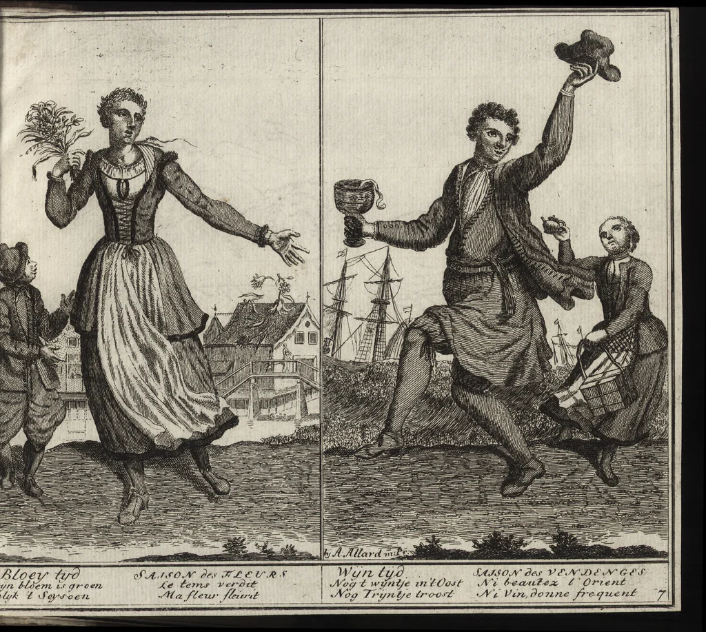 An illustration from Hollandse dorpelingen, enz. = Paisans d'Hollande &c, 1713, leaf 30