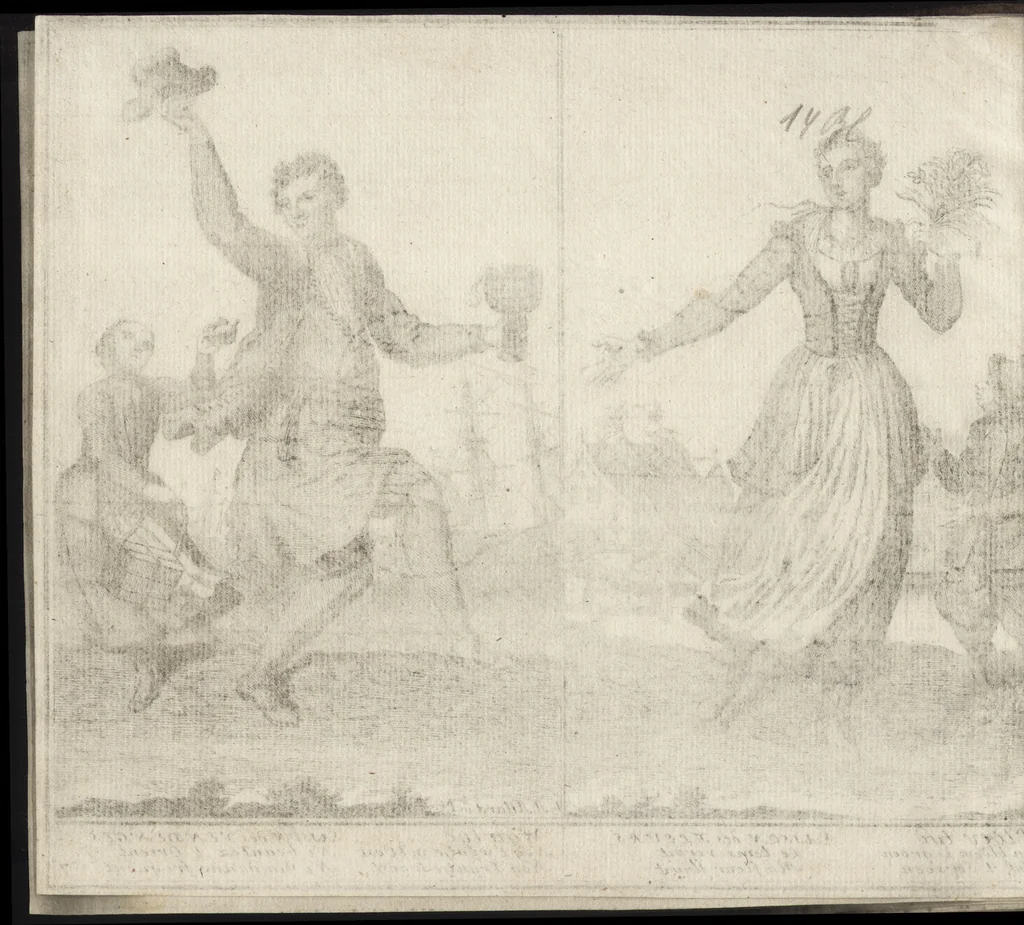 An illustration from Hollandse dorpelingen, enz. = Paisans d'Hollande &c, 1713, leaf 31