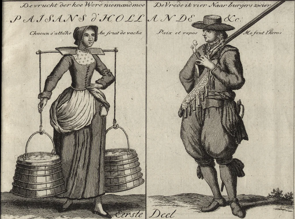 An illustration from Hollandse dorpelingen, enz. = Paisans d'Hollande &c, 1713, leaf 6