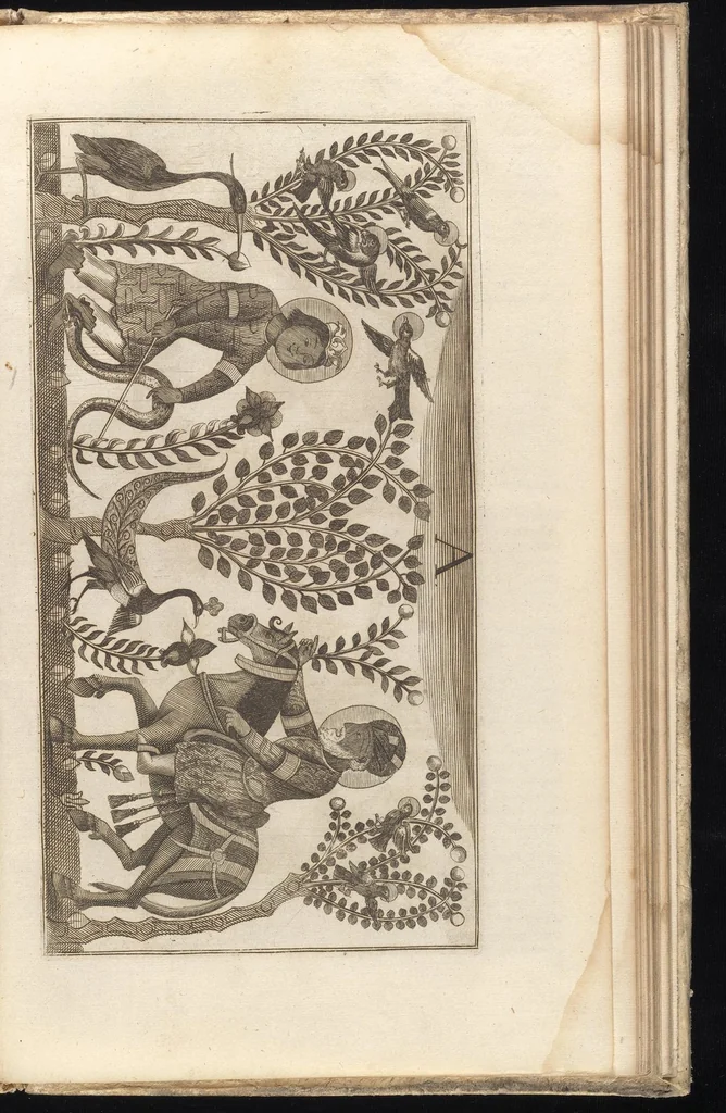 An illustration from Catalogus, sive, Recensio specialis omnium codicum manuscriptorum Graecorum, nec non linguarum orientalium, augustissimae Bibliothecae Caesareae Vindobonensis, 1690, leaf 1106