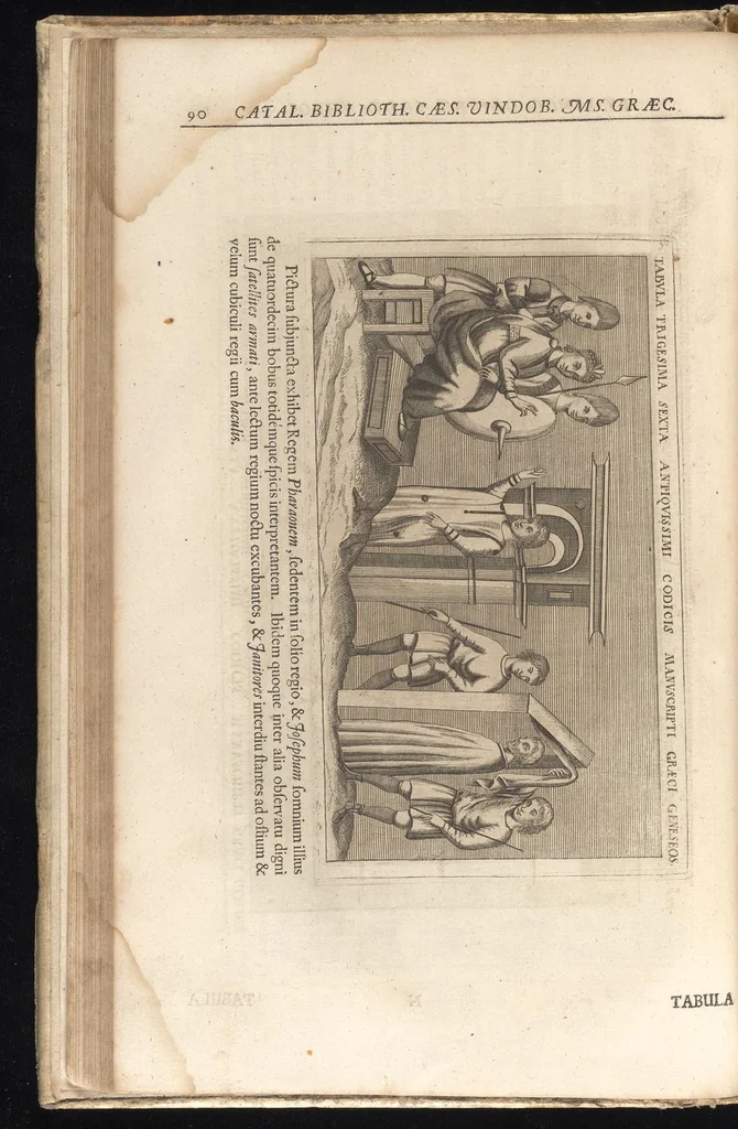 An illustration from Catalogus, sive, Recensio specialis omnium codicum manuscriptorum Graecorum, nec non linguarum orientalium, augustissimae Bibliothecae Caesareae Vindobonensis, 1690, leaf 113