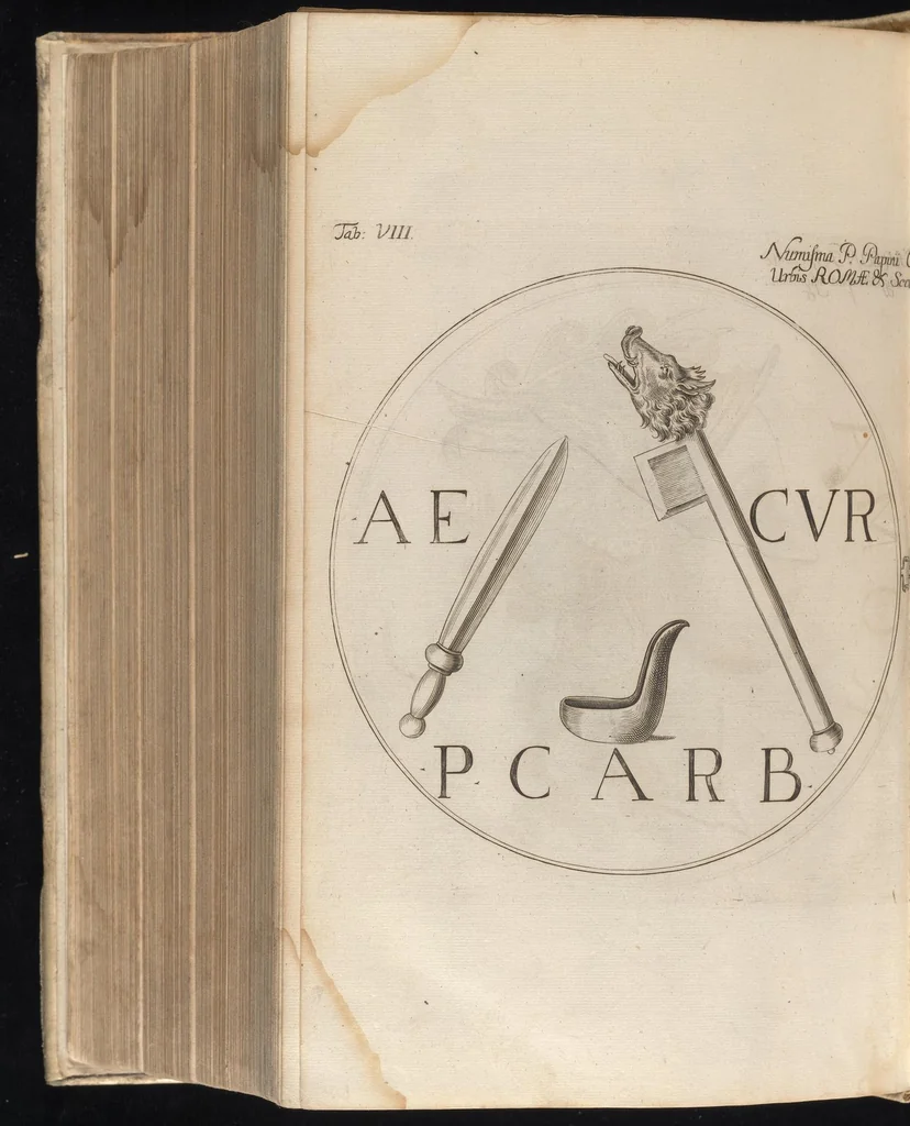 An illustration from Catalogus, sive, Recensio specialis omnium codicum manuscriptorum Graecorum, nec non linguarum orientalium, augustissimae Bibliothecae Caesareae Vindobonensis, 1690, leaf 1171