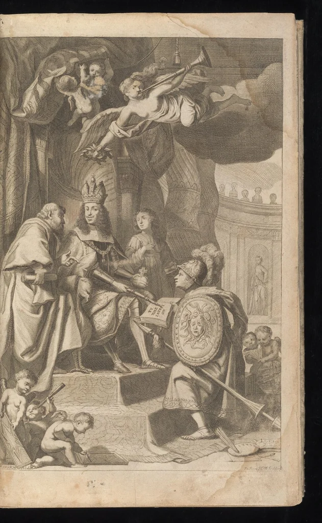 An illustration from Catalogus, sive, Recensio specialis omnium codicum manuscriptorum Graecorum, nec non linguarum orientalium, augustissimae Bibliothecae Caesareae Vindobonensis, 1690, leaf 4