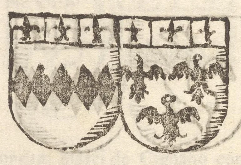An illustration from Arbor genealogica gentis de Cignano, quam merito ac virtuti D. Caroli per lineam rectam eodem ex stipite descendentis, 1687, leaf 27