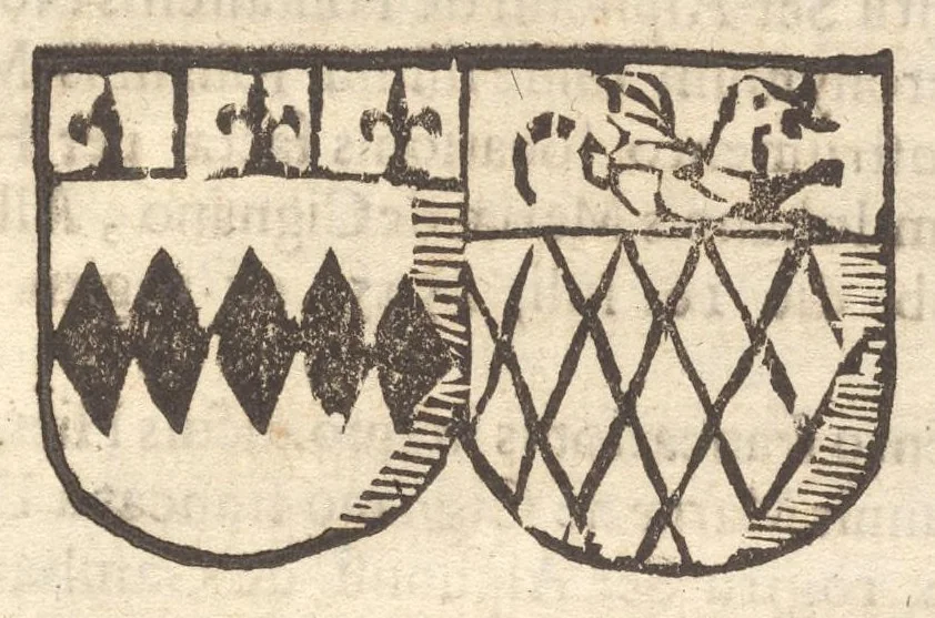 An illustration from Arbor genealogica gentis de Cignano, quam merito ac virtuti D. Caroli per lineam rectam eodem ex stipite descendentis, 1687, leaf 34