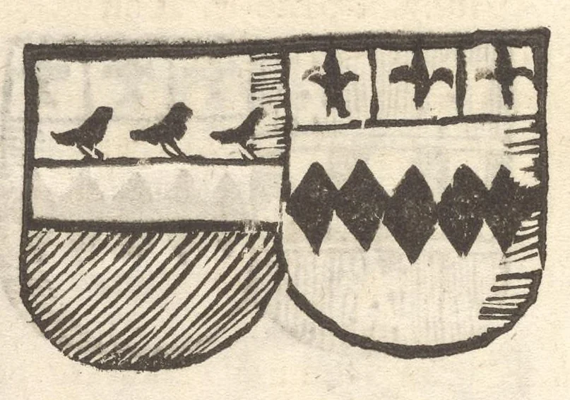 An illustration from Arbor genealogica gentis de Cignano, quam merito ac virtuti D. Caroli per lineam rectam eodem ex stipite descendentis, 1687, leaf 45