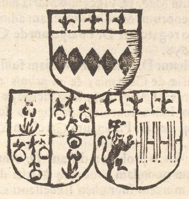 An illustration from Arbor genealogica gentis de Cignano, quam merito ac virtuti D. Caroli per lineam rectam eodem ex stipite descendentis, 1687, leaf 64