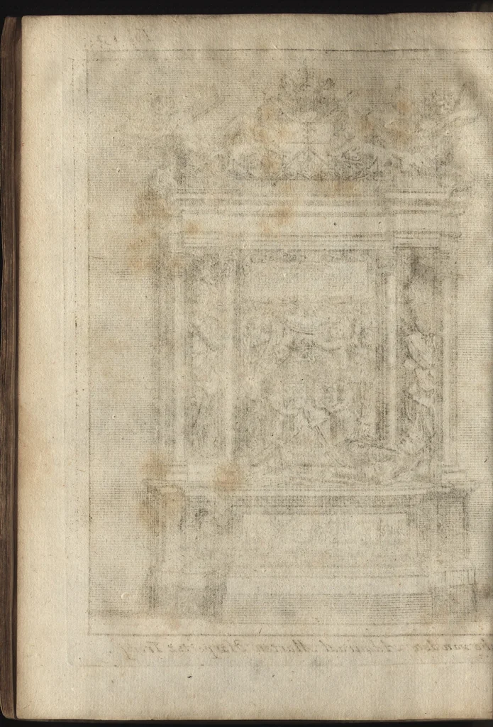 An illustration from Leven en bedryf van den vermaarden zeeheld Cornelis Tromp, graaf van Sylliesburg, ridder van den Olifant, baronnet, &c., lieutenant admiraal generaal van Holland en Westvriesland : ondermengd met de voornaamste daaden van verscheidene andere zeehoofden, en voornaamentlijk met die van Martin Harpertsz. Tromp : benevens een naauwkeurig verhaal van der Nederlanderen en hunner bondgenooten oorlogen, sedert den jaare 1650 tegens verscheidene volkeren gevoerd : voorzien met alle de noodige authentyke stukken en bewyzen, en vercierd met schoone kopere figuuren, 1692, leaf 149