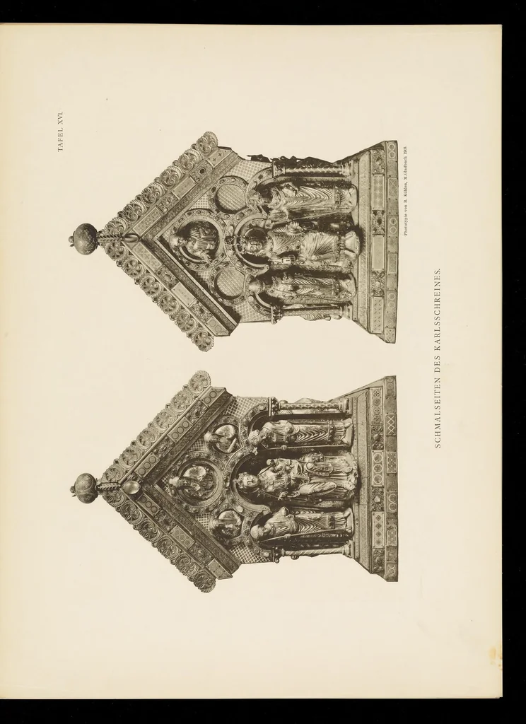 An illustration from Kunstschätze des Aachener Kaiserdomes : Werke der Goldschmiedekunst, Elfenbeinschnitzerei und Textilkunst, 1904, leaf 48