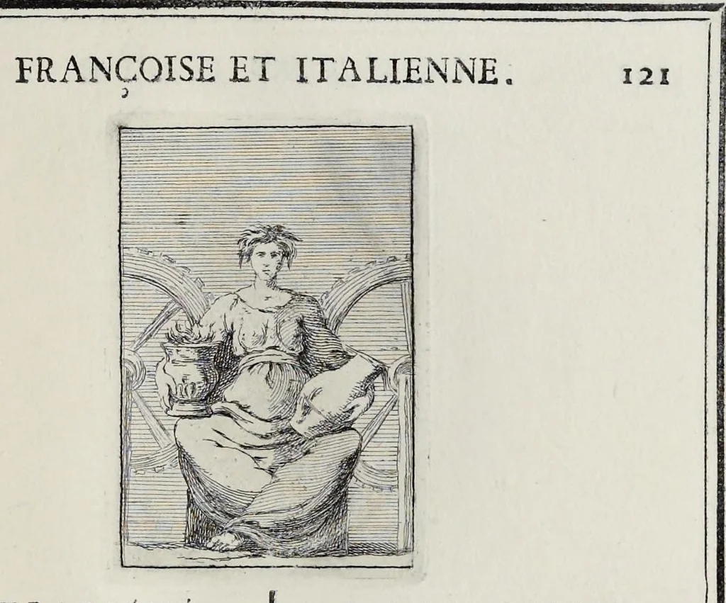 An illustration from Iconologie, tirée de divers auteurs : utile aux gens de lettres, aux poëtes, aux artistes, & généralement à tous les amateurs des beaux-arts, 1759, leaf 148