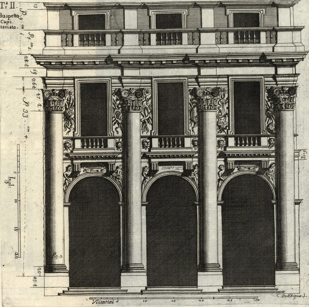 An illustration from Il forestiere istruito delle cose più rare di architettura, e di alcune pitture della città di Vicenza : dialogo, 1761, leaf 28