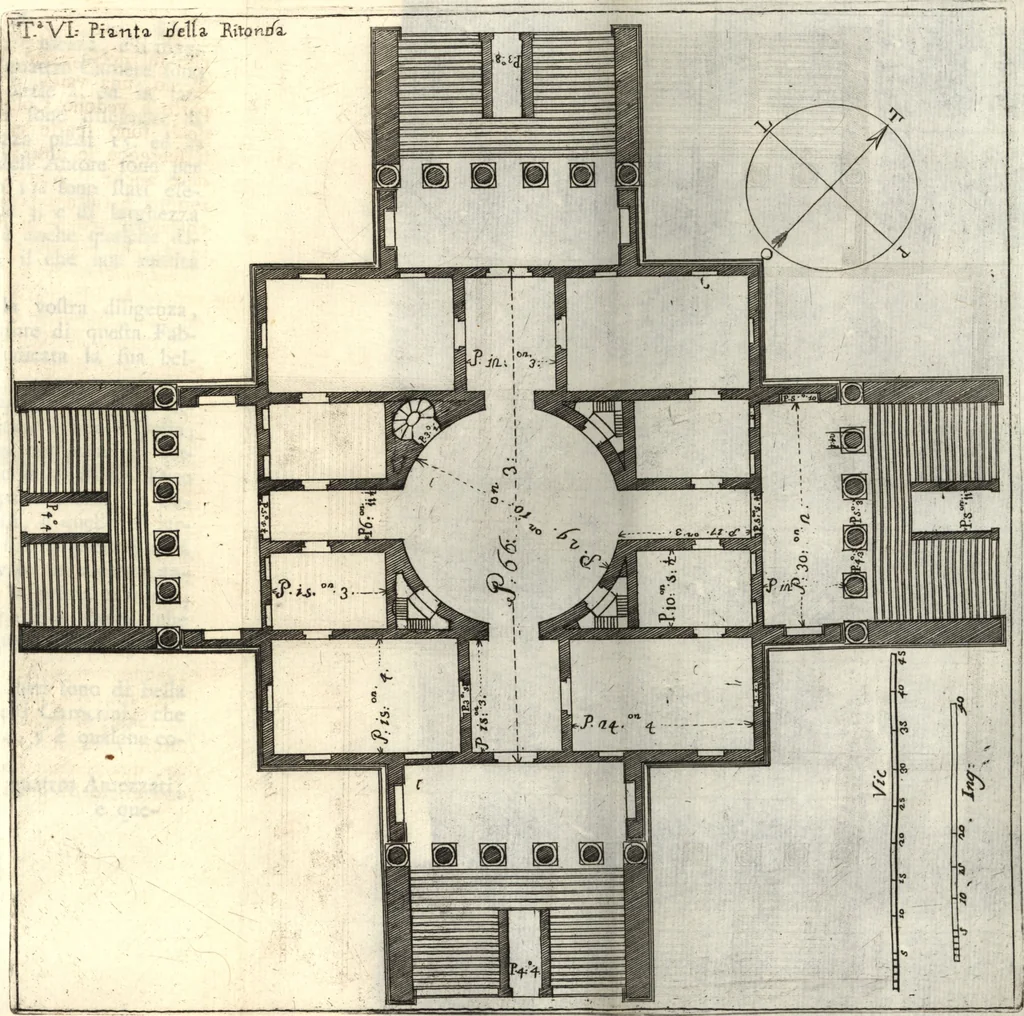 An illustration from Il forestiere istruito delle cose più rare di architettura, e di alcune pitture della città di Vicenza : dialogo, 1761, leaf 46