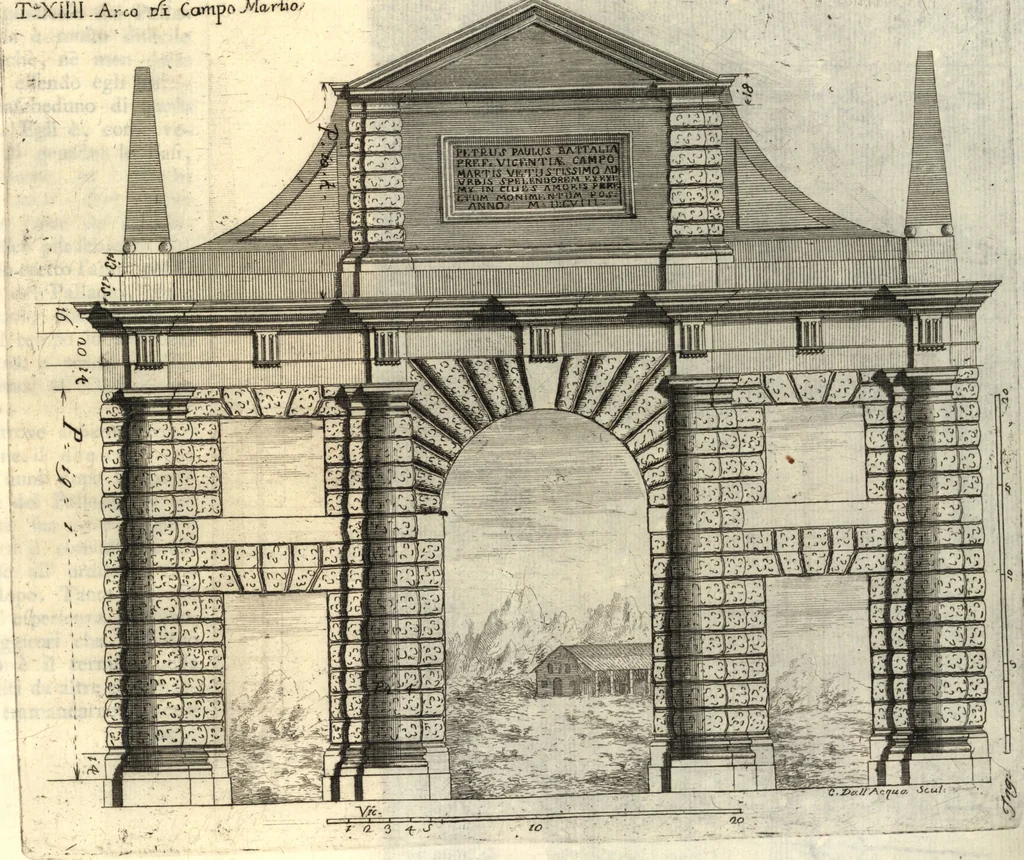 An illustration from Il forestiere istruito delle cose più rare di architettura, e di alcune pitture della città di Vicenza : dialogo, 1761, leaf 76
