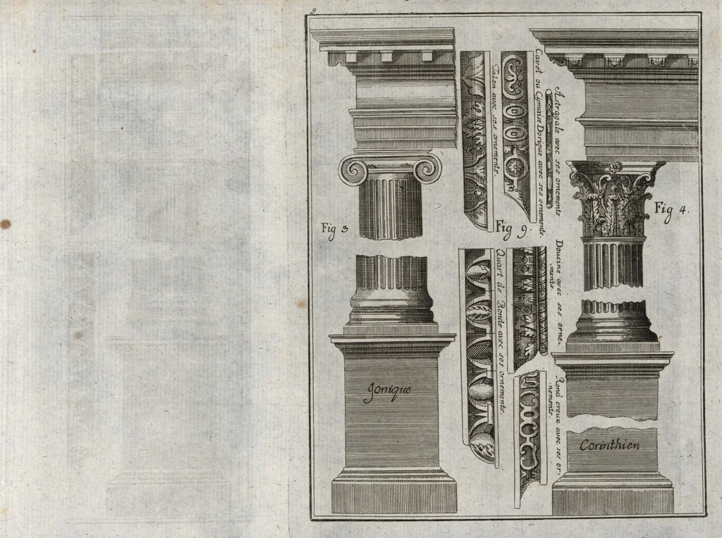 An illustration from Elemens de l'architecture civile, à l'usage des cavaliers du College Roial Thérésien, 1772, leaf 432