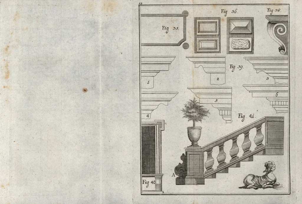 An illustration from Elemens de l'architecture civile, à l'usage des cavaliers du College Roial Thérésien, 1772, leaf 442
