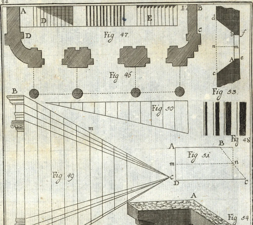 An illustration from Elemens de l'architecture civile, à l'usage des cavaliers du College Roial Thérésien, 1772, leaf 462
