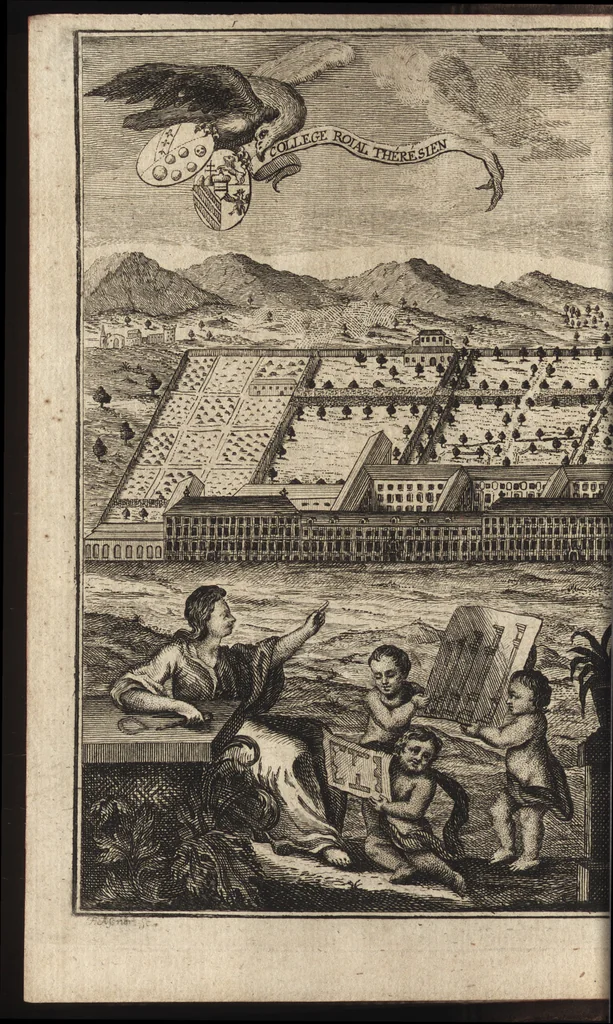 An illustration from Elemens de l'architecture civile, à l'usage des cavaliers du College Roial Thérésien, 1772, leaf 7
