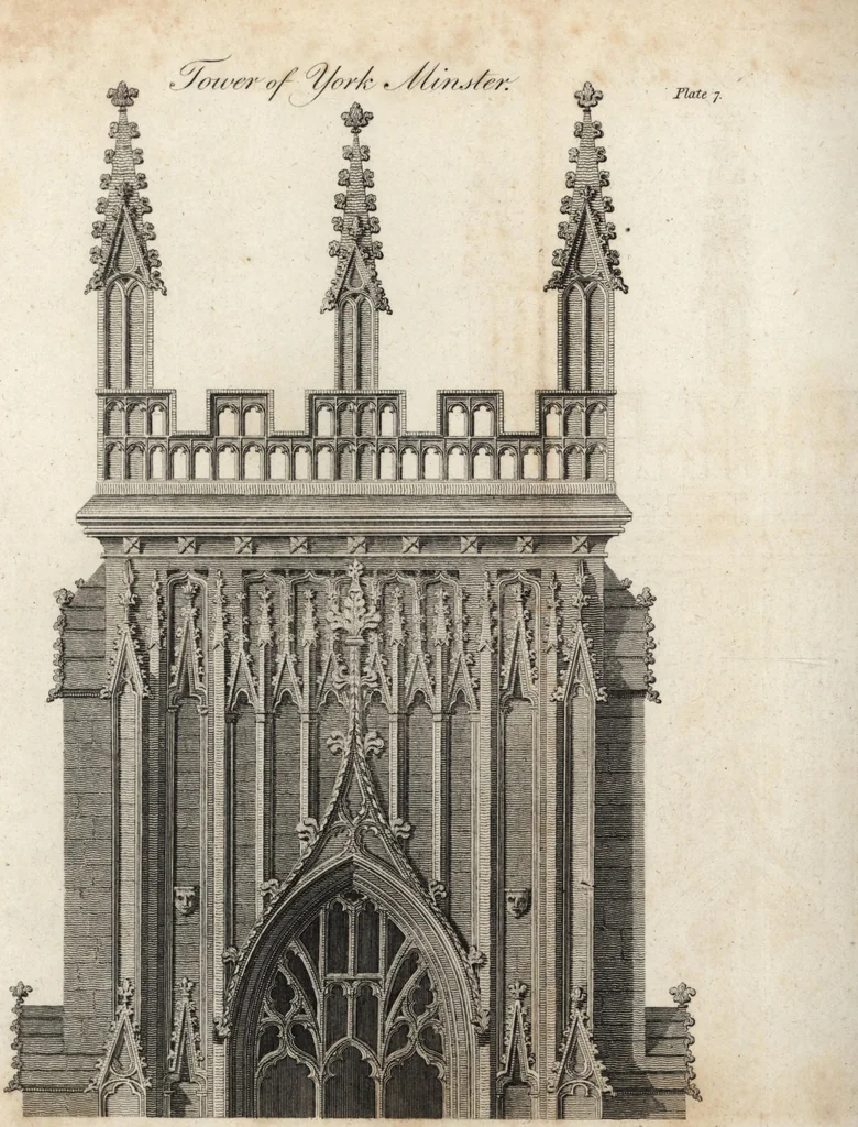 An illustration from Essays on Gothic architecture, 1808, leaf 222