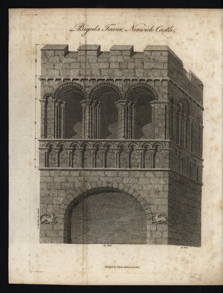 An illustration from Essays on Gothic architecture, 1808, leaf 7