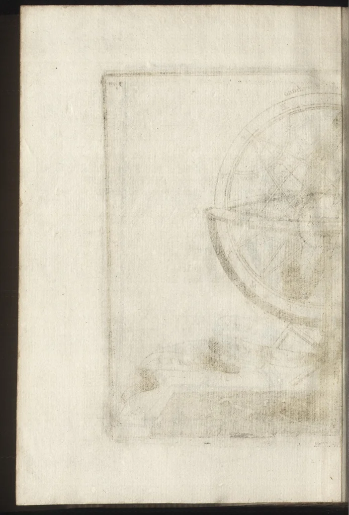 An illustration from Epitome cosmografica, o, Compendiosa introduttione all' astronomia, geografia & idrografia : per l'uso, dilucidatione, e fabbrica delle sfere, globi, planisferi, astrolabi, e tavole geografiche, e particolarmente degli stampati, e spiegati nelle publiche lettioni, 1693, leaf 537