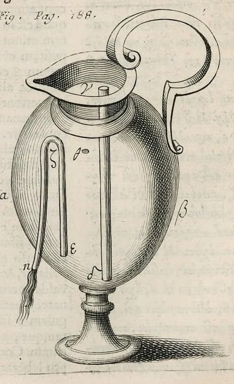 An illustration from Veterum mathematicorum Athenæi, Apollodori, Philonis, Bitonis, Heronis, et aliorum opera, Græce et Latine, pleraque nunc primum edita, 1693, leaf 207