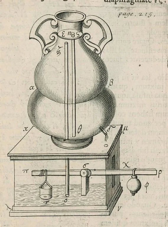An illustration from Veterum mathematicorum Athenæi, Apollodori, Philonis, Bitonis, Heronis, et aliorum opera, Græce et Latine, pleraque nunc primum edita, 1693, leaf 234
